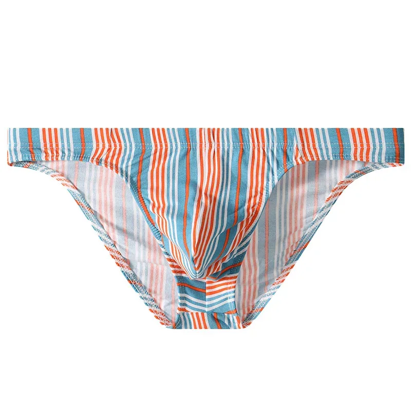 Sexy Men Briefs Cotton Male Breathable Comfortable U Bulge Pouch Underwear Mid Waist Striped Panties Hombre Soft Youth Undies — image 23