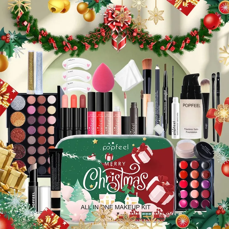 Christmas Makeup Set - Complete Collection of Eyeshadow Foundation Lipstick for Holiday Celebrations and Everyday Glam — image 5