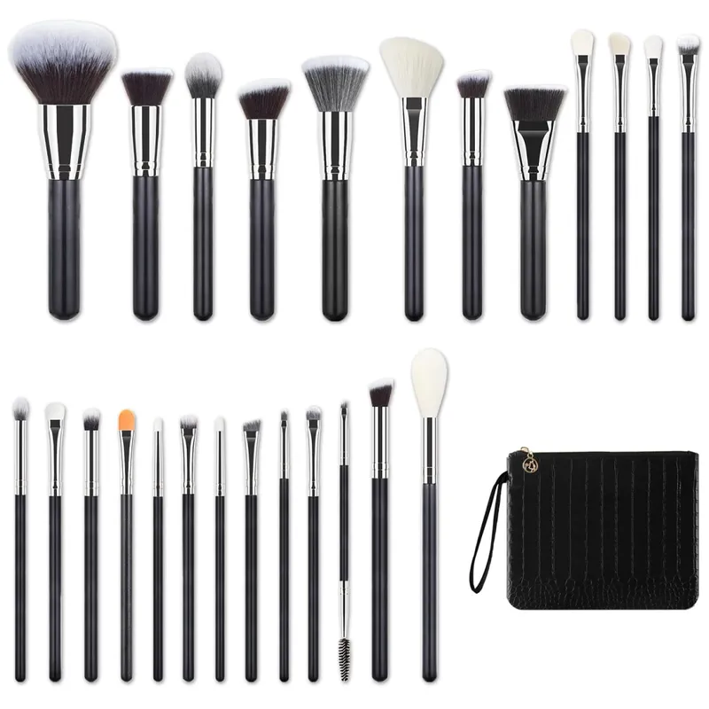 40/30/25/22Pcs Professional Makeup Brush Set with Crocodile Storage Bag Blush Highlight Eyeshadow Brushes for Daily Stage Makeup — image 10