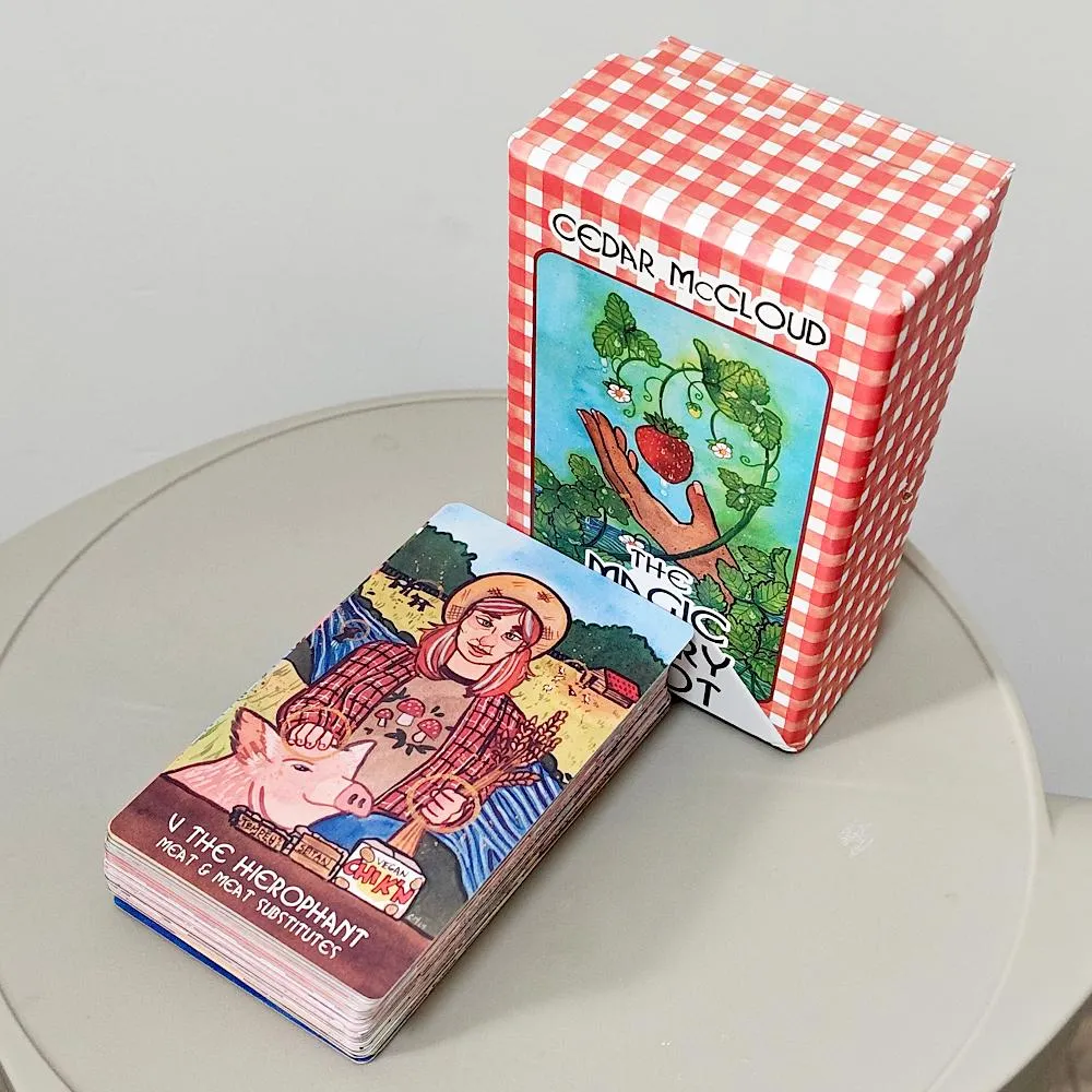 Cartes de Tarot aquarelle sur le thème de la nourriture, le garde-manger magique, pour les cuisiniers et les gourmets à domicile, papier cartonné à Double gaufrage 12x7cm — image 2