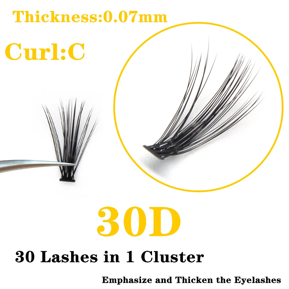 30D Kimcci Individual Eyelash Extension 1CASE 0.07C Makeup Grafting Cluser Eyelashes Natural Soft False Eye Lashes Cilia as SILK