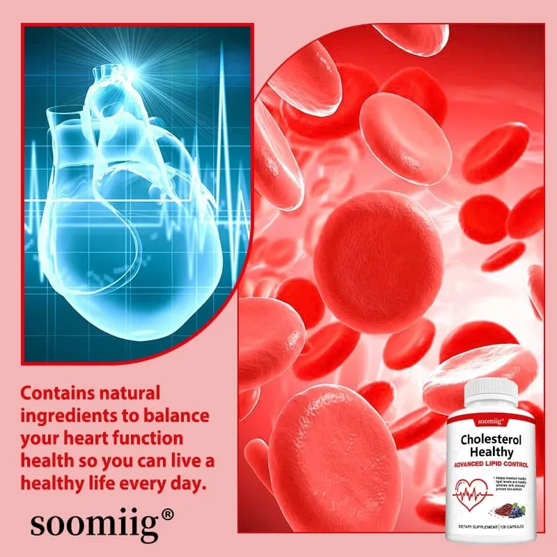 อาหารเสริมเพื่อสุขภาพคอเลสเตอรอล - ลด LDL และไตรกลีเซอไรด์ รองรับระดับคอเลสเตอรอลที่ดีต่อสุขภาพ แคปซูลสุขภาพหัวใจตามธรรมชาติ — image 5
