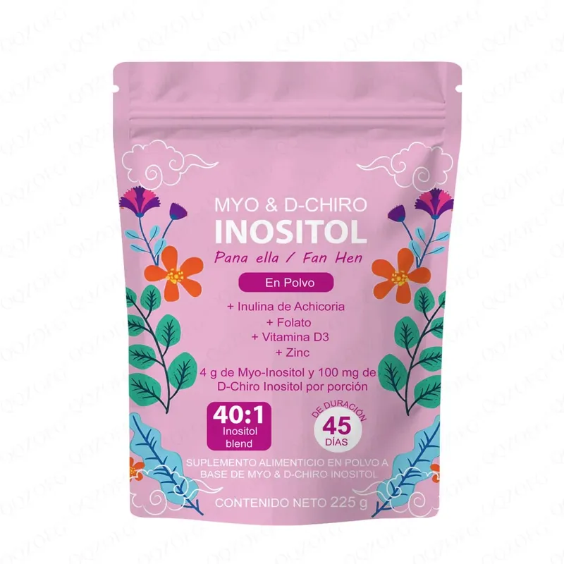 40:1 Mix Myo & D-Chiro Inositol Powder Contém Folato, Vitamina D3 e Zinco, Suplemento Dietético para a Saúde Diária das Mulheres