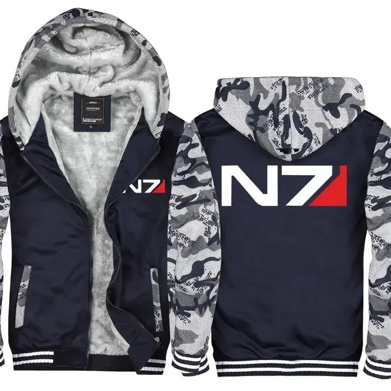 Effect N7 Hoodies Jacket Zipper Thickened Fleece Men's Winter Casual Fashion Men Women Anime Game Unisex N7 hoodie sweatshirt — image 14