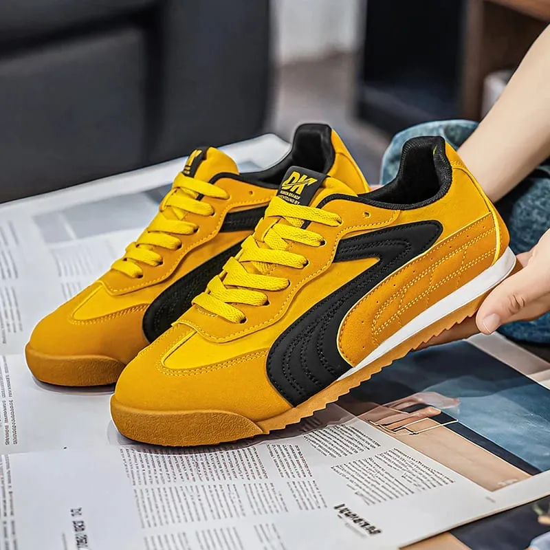 Low-Top Retro German Training Shoes for Men Color-Blocked Breathable Soft-Soled Casual Sneakers