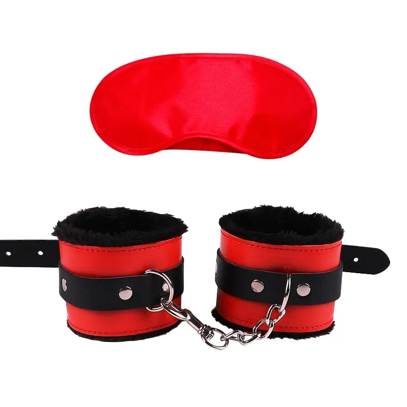 Sex Toys For Women Bdsm Set Sexy Leather Plush Sex Toys Bondage Kit Handcuffs Feather Blindfold Fetish Flirt Goods For Adults — image 11