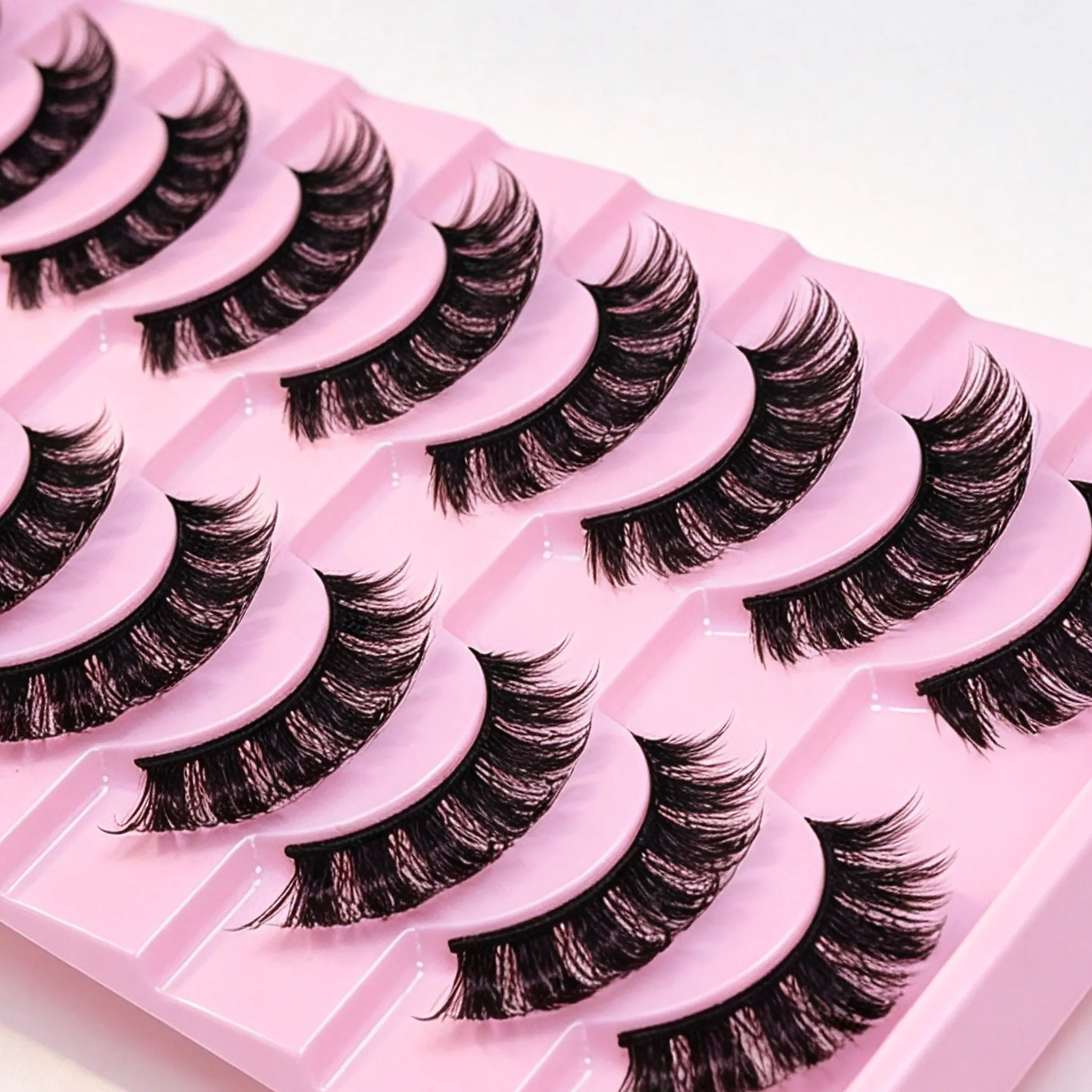 10 Pairs DD Curl Lashes Fluffy Volume Faux Mink False Eyelashes Dramatic Messy Fake Lashes Reusable For Women Eye Makeup — image 2