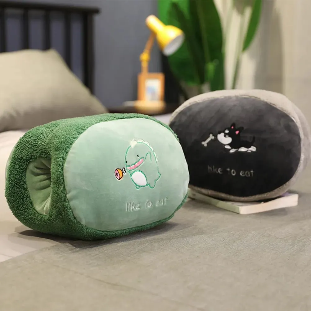 Dinosaur Cartoon Hand Warmer Pillow Soft Warm Cushion for Sofa Bed Desk Car Use Not Easily Deformed Perfect Winter Gift Idea