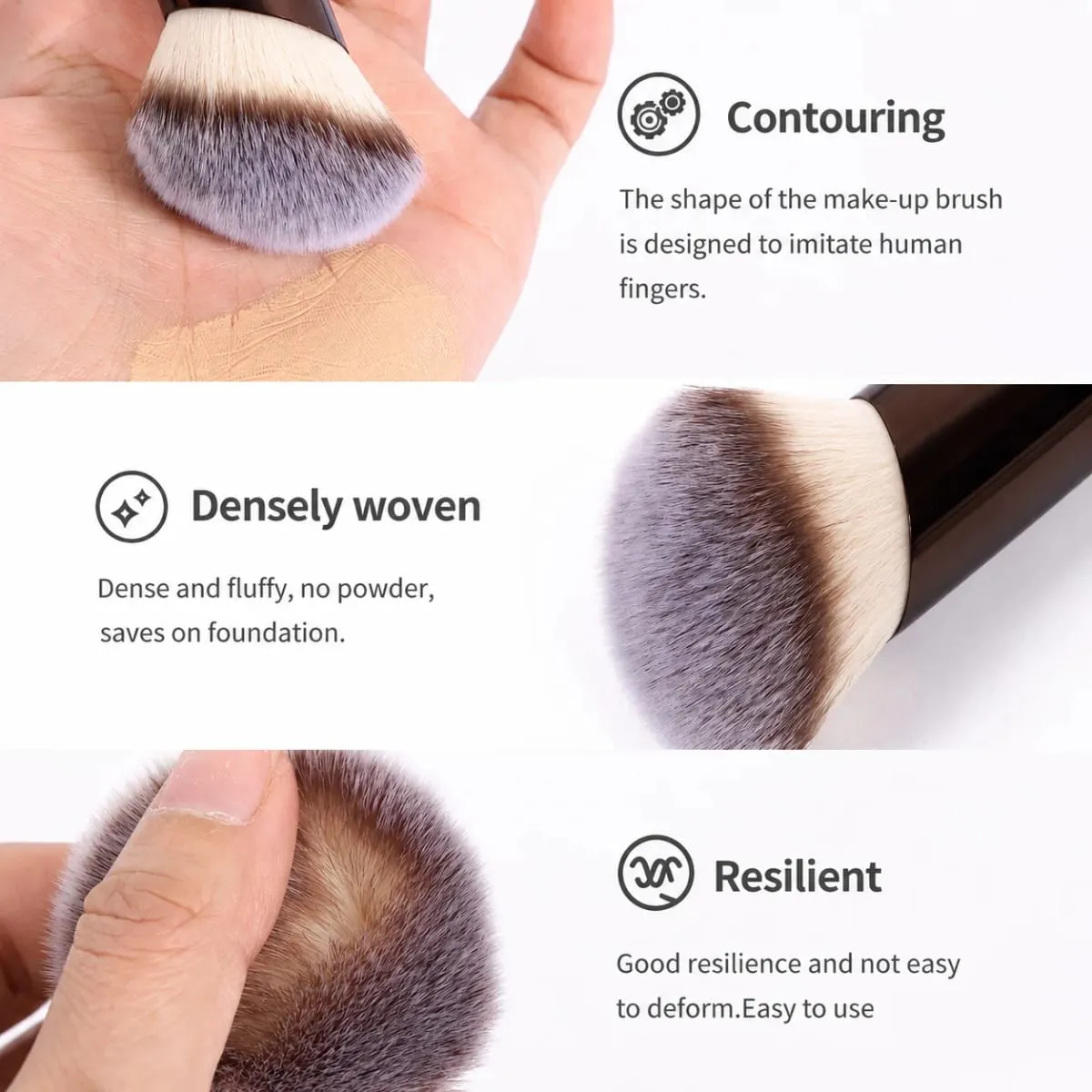 6pcs Makeup Brushes Set Professional Straight Line Liquid Foundation Makeup Brush Foundation Brush Blush Brush Loose Powder Bru — image 5