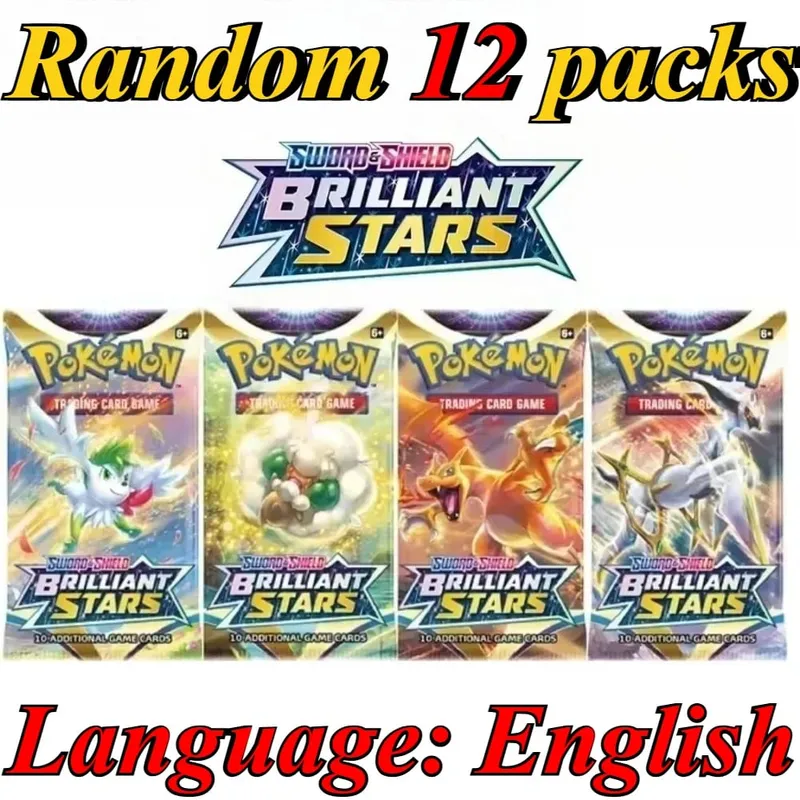 10 Pokémon Card Packs Bright Stars 151 Prismatic Evolutions PALDEAN FATES English Reinforcement Battle Transaction Card Gift — image 10