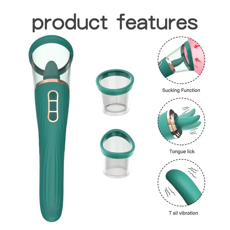Tongue Licking with Sucking G Spot Vibrator 3 in 1 Sex Toys for Women Powerful Clitoral Nipple Oral Sucker Stimulation Massager — image 8