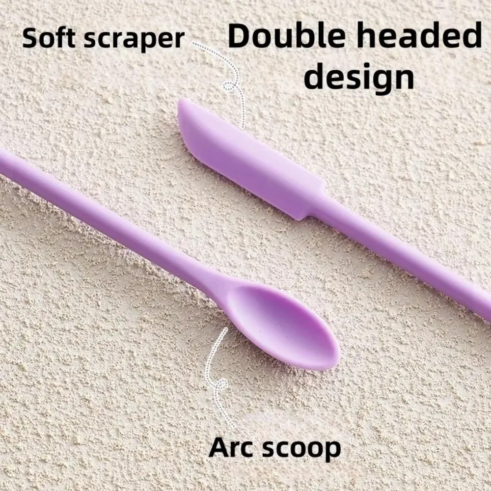 3pcs Portable Mini Silicone Scraper Double-head Lengthened Face Mask Brush Soft Cosmetic Digging Spoon Makeup Brushes Set — image 4