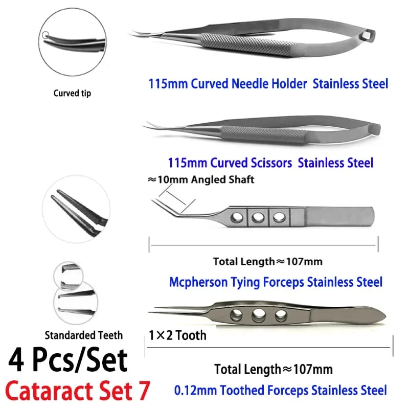Non Medical use Cataract Set Tweezers Needle Holders 4pcs/set Household Repair Tools Hi Eye — image 7
