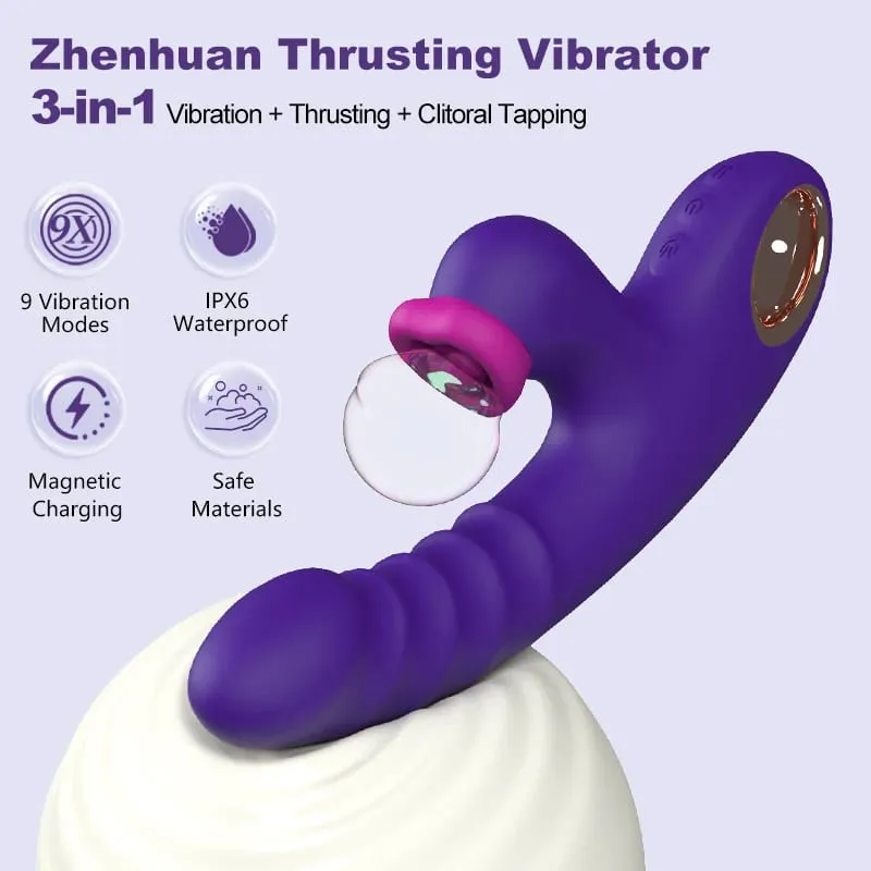 Thrusting Dildo Vibrator Vagina Massager Clitoris Stimulator APP Control 9 Telescopic 9 Flapping Modes 2 in 1 Sex Toys for Women — image 5