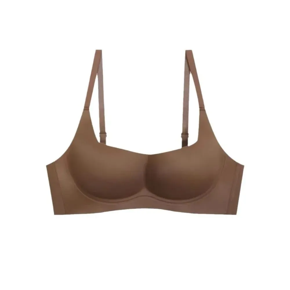 New Anti-sagging Lingerie Bras Solid Color Thin Lingerie Gathered Underwear Breathable Skin-Hugging Push Up Bra For Women — image 3