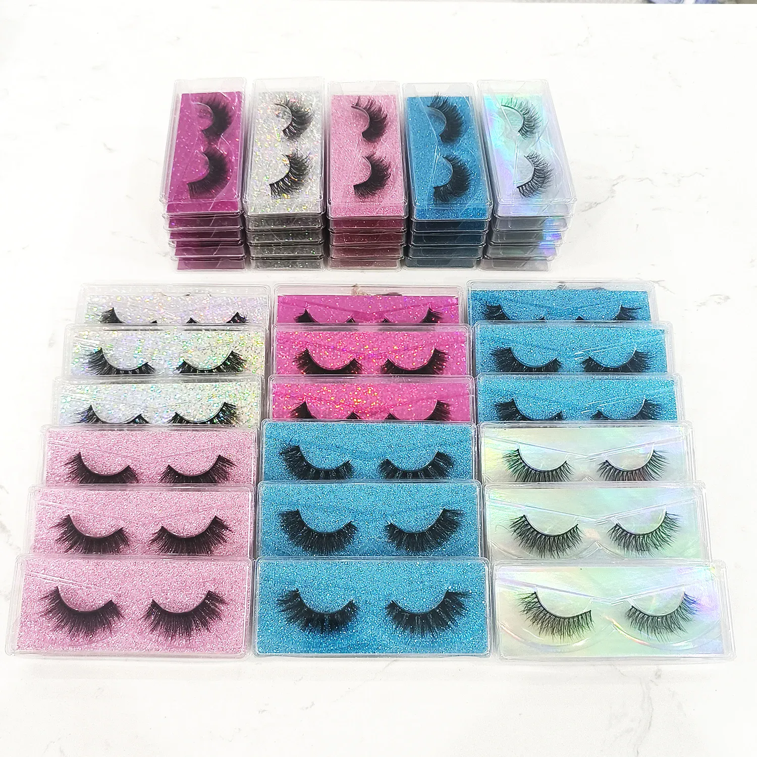 100 Pairs Cat Eye Lashes Natural Long Mixed Style Curling Fluffy Faux Eyelashes Individual Packing Manga Lashes — image 7