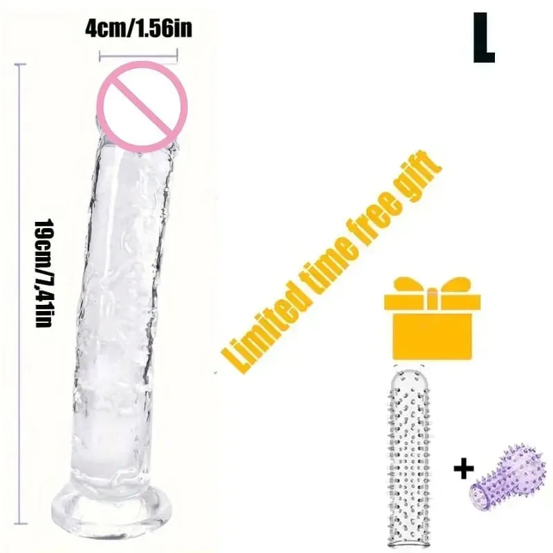 Transparent Soft Jelly Dildos Strong Suction Cup Female Anal Masturbator Clitoral Stimulator Big Dick Lesbian Women Sex Toys 18+