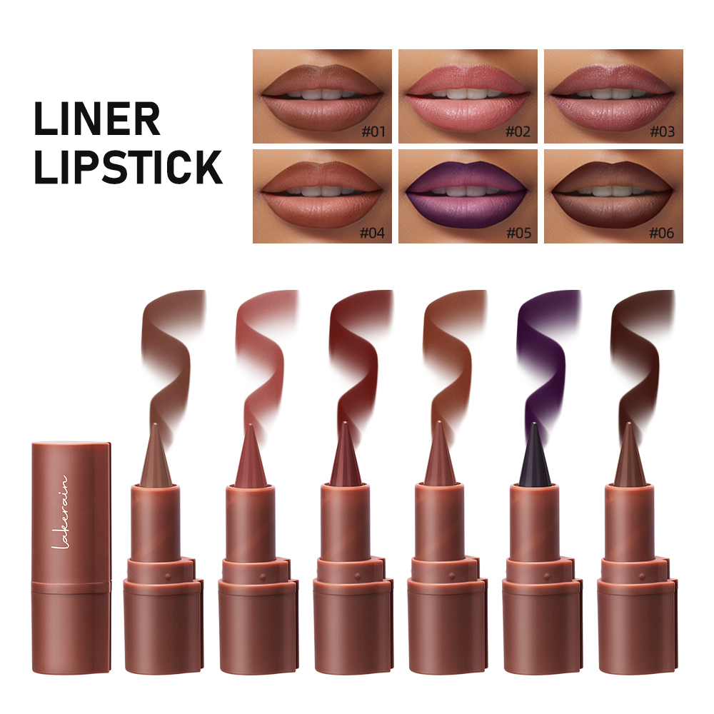 2Pcs Lip Liner & Lip Gloss Set Matte Black Brown Velvet Lipstick Waterproof Non-sticky Contour Lipliner Crayon Lip Makeup Tint — image 4
