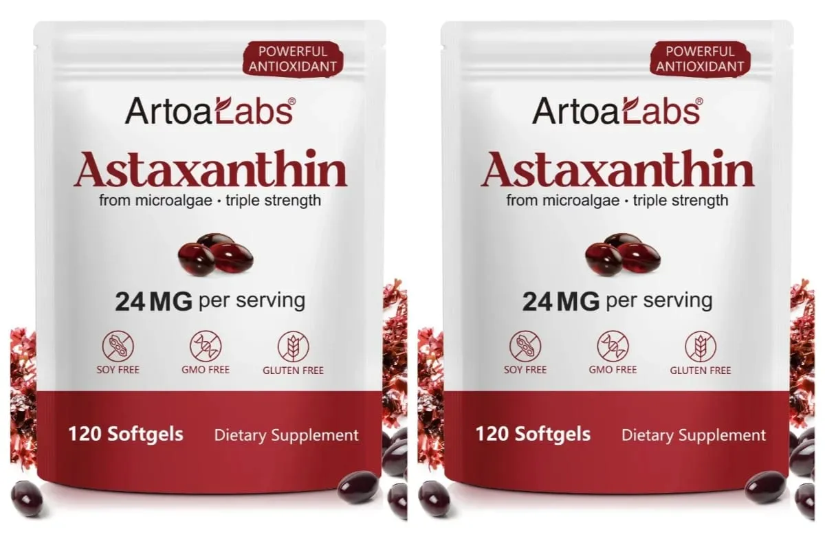 Astaxanthin Softgels 24mg Triple Strength Powerful Antioxidant Eye Health Support Microalgae Soy Free Gluten Free 120 Count — image 8