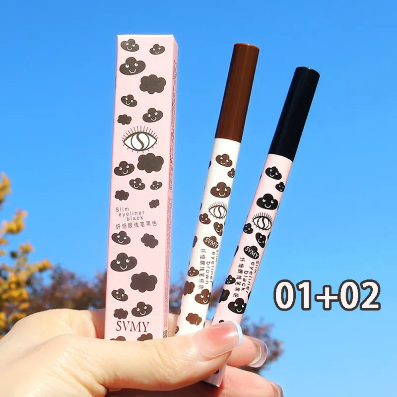 Ultratenké přírodní matné tekuté pero na oční linky Vodotěsné, rychleschnoucí pero na spodní řasy Silkworm Pen Nástroj pro hladké oční líčení s vysokým pigmentem