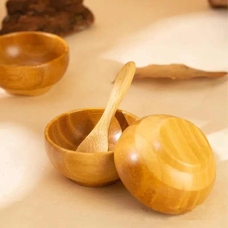 5/10/30/50pcs Bamboo DIY Face Mask Mixing Bowl with Spoon Aromatherapy Bowl Set Massage Oil Face Care Makeup Tool Kits — image 4