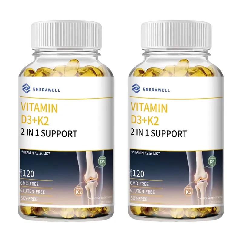 Vitamin D3 K2 MK‑7 Supplement Nutrient Support for Bone Wellness Teeth Heart Health & Immune Function 120 Capsules