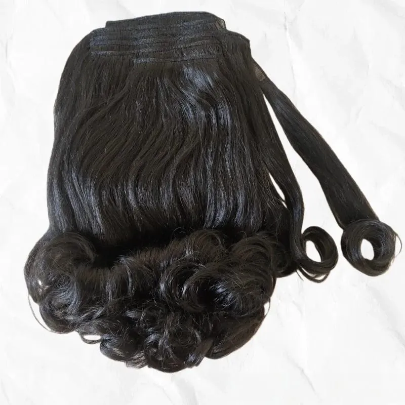 Lydia 6PCS All-In-One 17Clips-In Hair Extension Wrap Around Kinky Straight Tail Warping Curly Synthetic Ponytail Hairpieces Wig — image 4