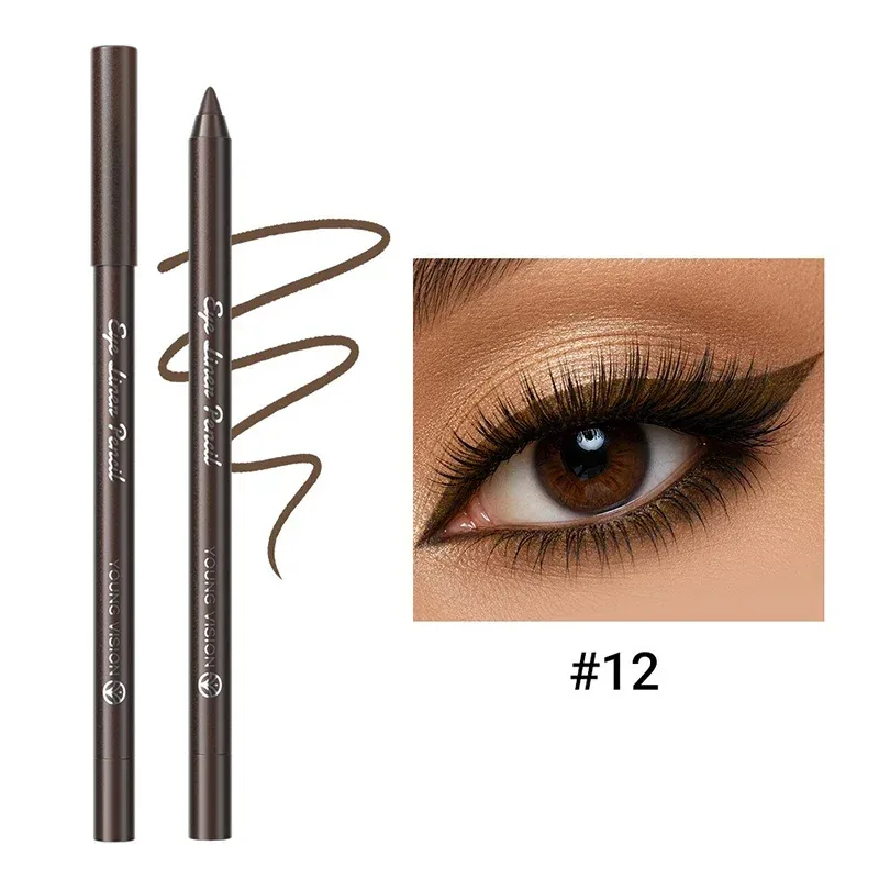 14 Color Eyeliner Pencil Pearlescent Matte Dark Purple Red Eye Liner Waterproof Long Lasting High Pigment Eyeshadow Makeup — image 18