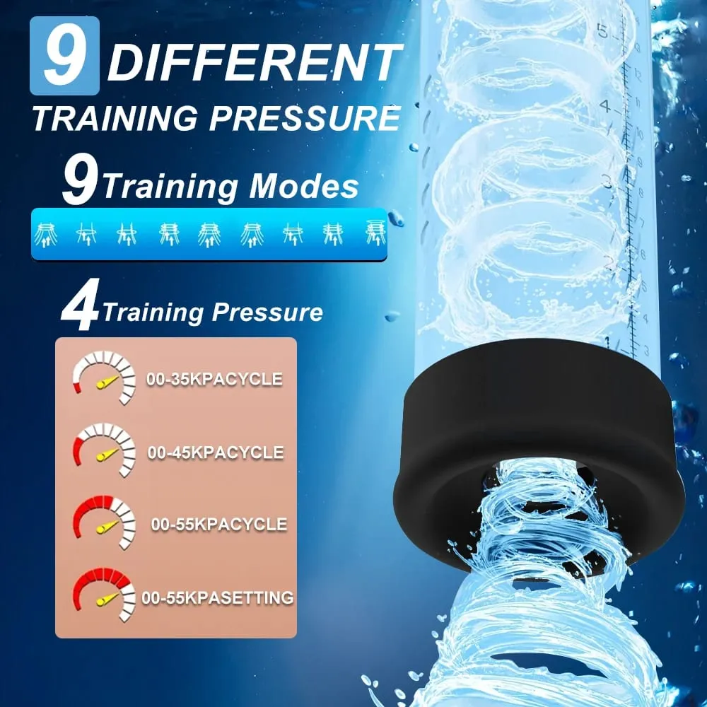 Automatic Male Masturbator Air Water Extender with 9 Training Pressure and 4 Suction Modes Adult Sex Toys for Men Erection