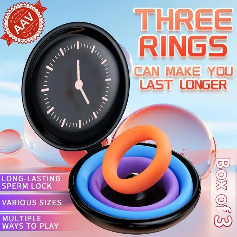 HOT！3Pcs Penis Ring Set For Men Enhanced Erection Delayed Ejaculation Cock Trainer Semen Lock Reusable Adult Sex Toys For Male