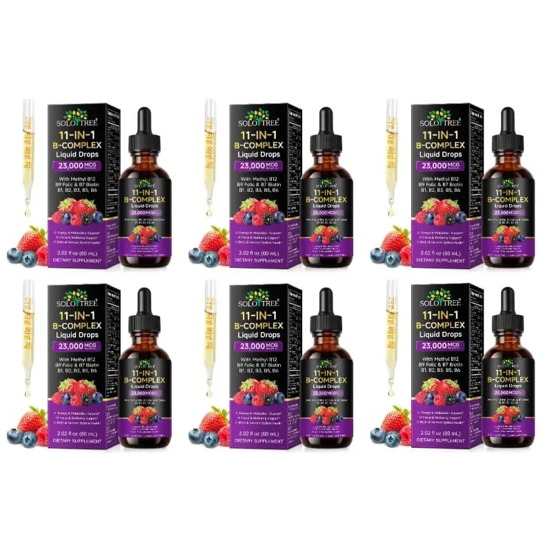 11-in-1 B Complex Liquid Drops with Methyl B12 Folate Biotin for Daily Energy Metabolism Brain Focus & Immune Support 60ml — image 12