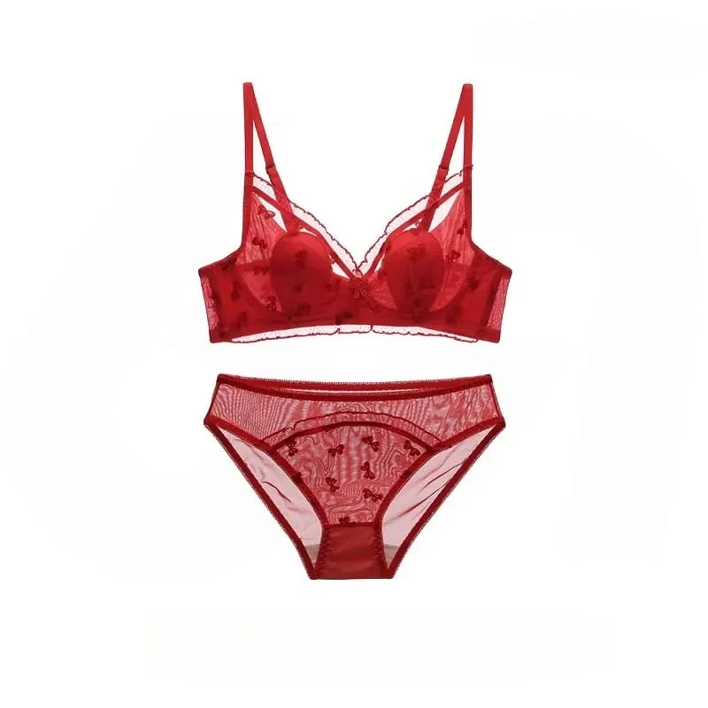 Sutiã Com Orelhas De Coelho Estilo Japonês Ultrafino Aumenta Peito Pequeno Sustenta Grande Anti-Caída Conjunto Lingerie — image 3