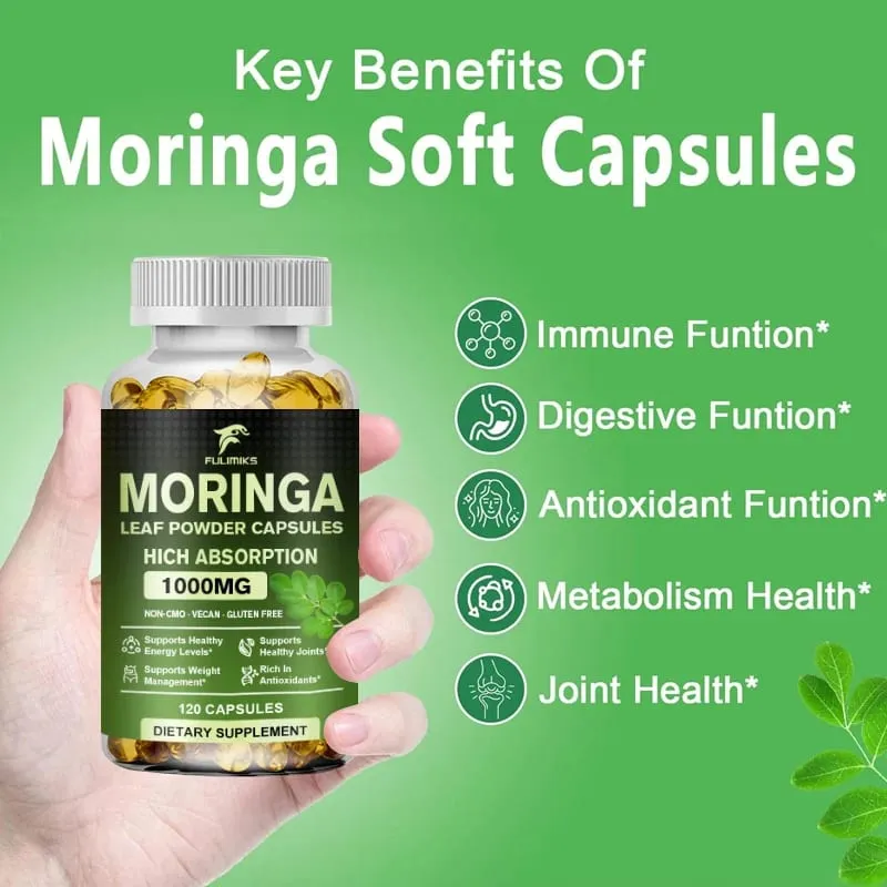 High Absorption Moringa Oleifera 1000mg Capsules Supports Immune Metabolism Skin Care & Healthy Weight Management — image 7