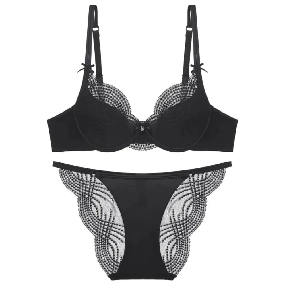 Half Cup Lingerie Set Women Thin Cup Push Up Soft Underwire Bra Panty Small Chest Gather Side Support Anti Sag Underwear 32‑38 — image 7