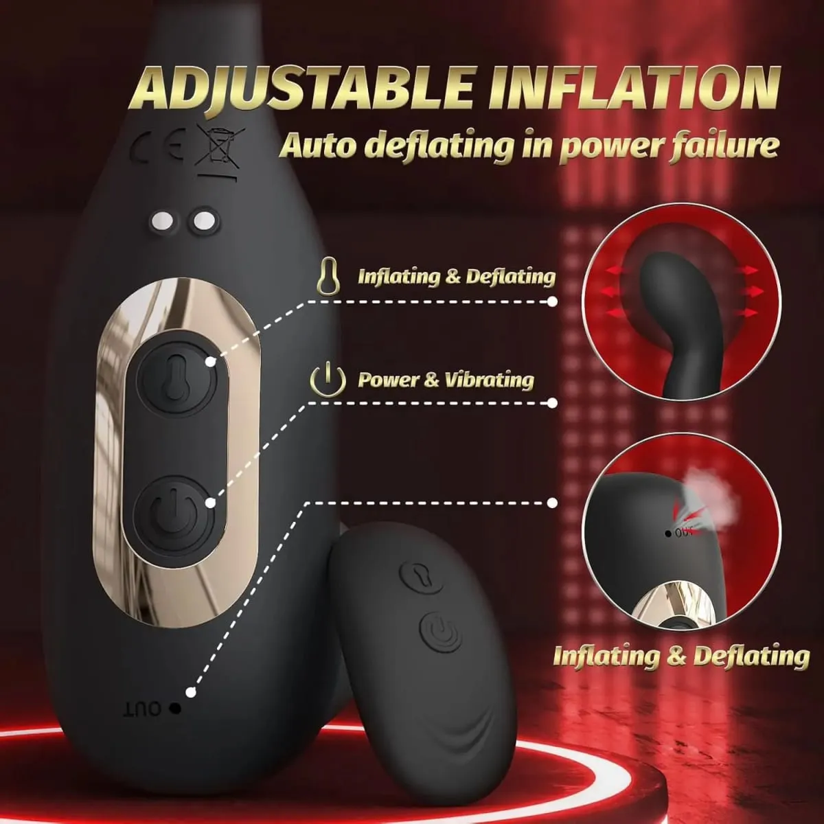 Anal Butt Plug Vibrator with Cock Ring Delay Ejaculation Prostate Massager Remote Control Adult Sex Toys for Men Couples Rings — image 3