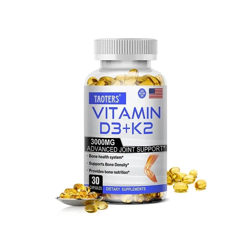 3000 mg 비타민 D3+K2 건강 보조제 - 뼈의 정밀성과 전반적인 건강을 위한 칼슘 보조제