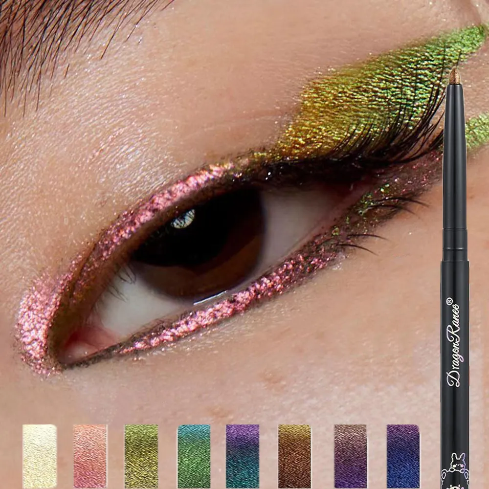 Chameleon Eyeliner Gel Pen Waterproof Shiny Chrome Eye Shadow Liner Pencil Glitter Pearl Green Gold Lying Silkworm Eyes Makeup — image 1