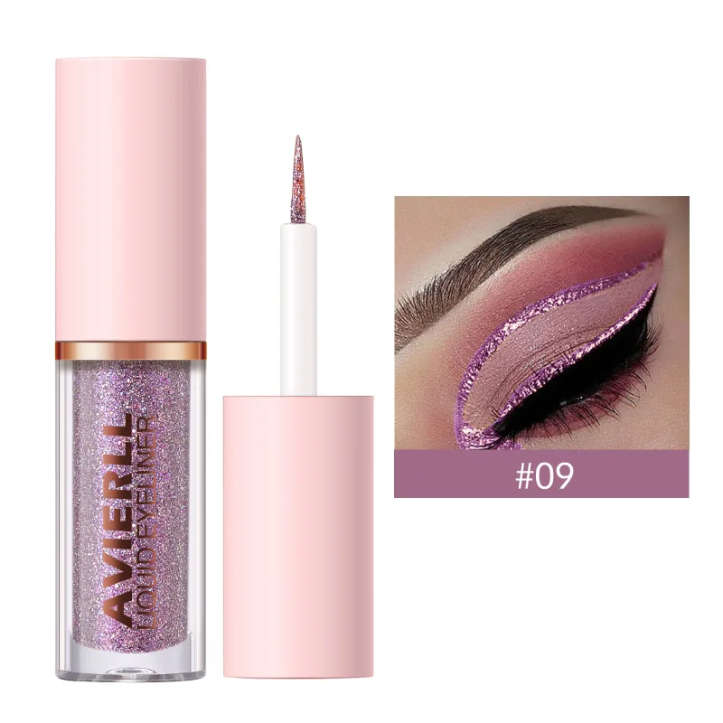 Waterproof Glitter Eyeliner Pen Eye Shadow Stick Long-Lasting Quickly Dry Diamond Shiny 10 Colors Liquid Eyeliner Big Eye Makeup