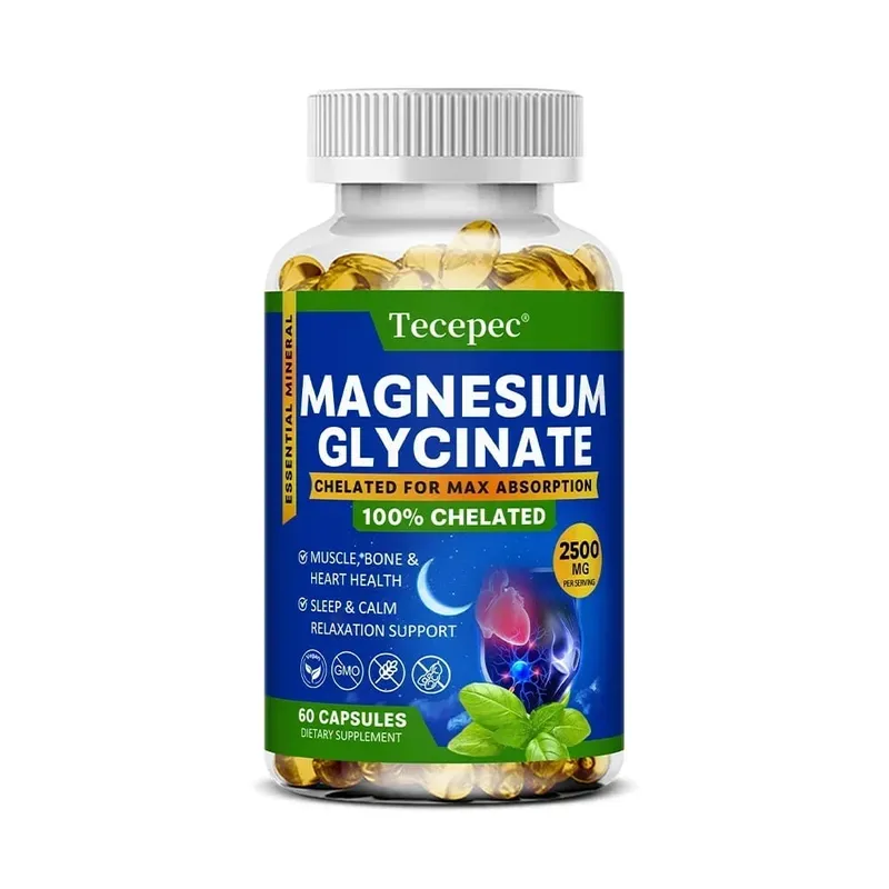 Magnesium Glycinate Capsules 2500mg - Dietary Supplement for Muscle Nerve Bone and Heart Support - Gluten Free Non-GMO — image 10