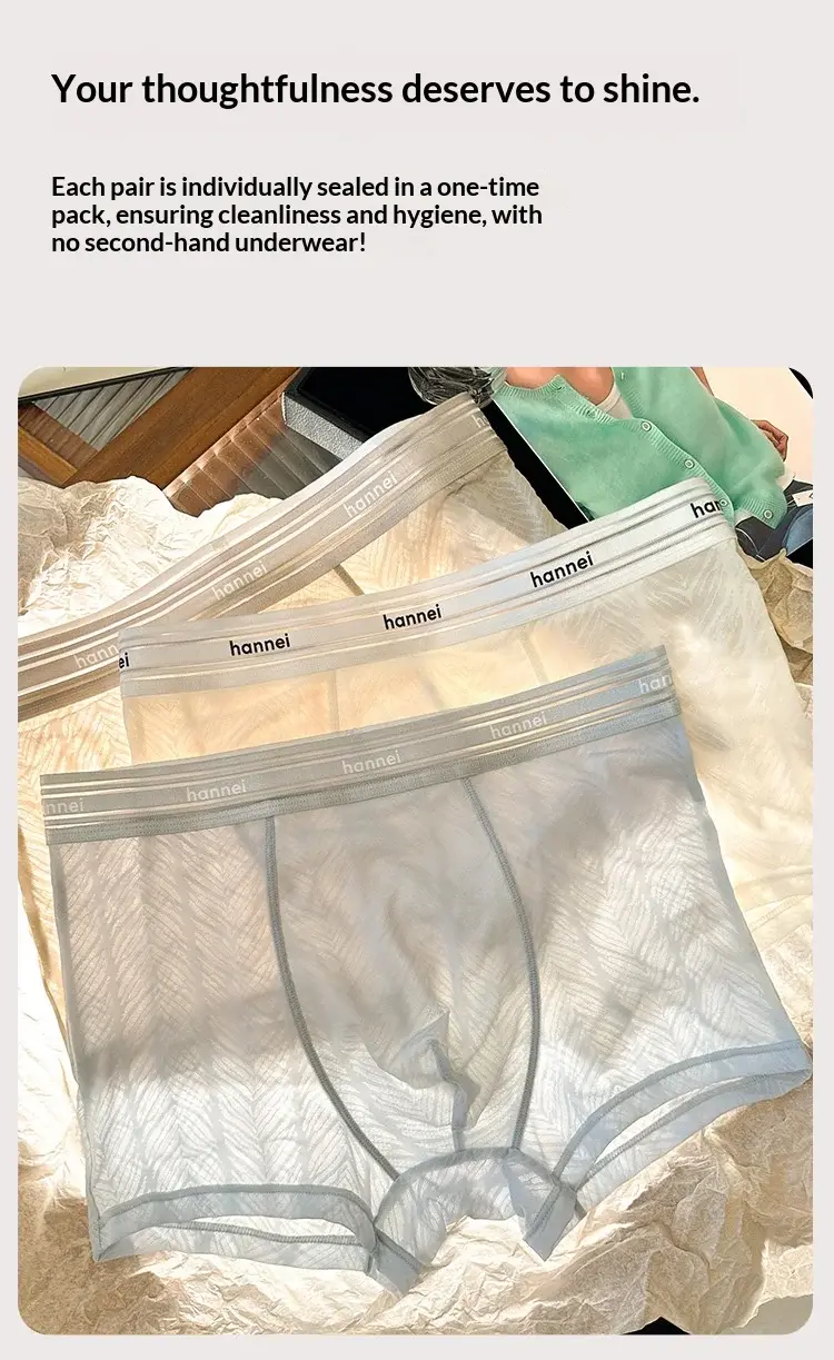 New Summer Men's Underwear, Men's Boxer Briefs, Plus Size Breathable Underwear, Thin Loose Men's Comfortable Solid Color Shorts — image 13