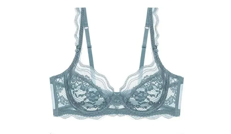 Fashion Ladies Ultra Thin Lace Lingerie Set Victorian Style Soft Underwire Push Up Gather Lift Unpadded Breathable Wear — image 10