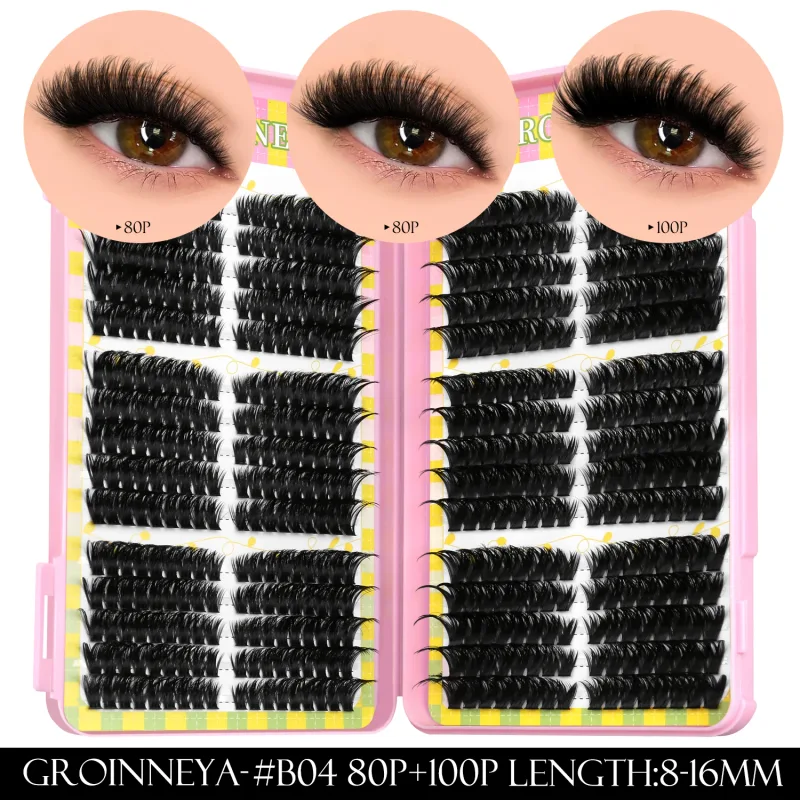 Lash Clusters 540pcs 60D+100D Eyelashes Extensions 2style Mixed Lash Book Fluffy Cat Eye Eyelashes False Lashes Makeup