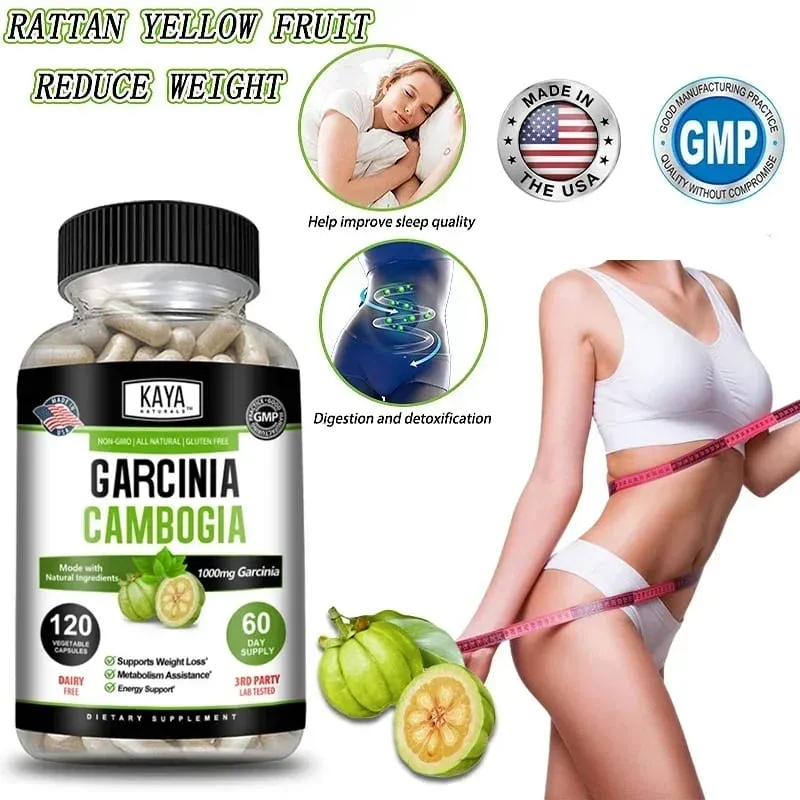 Garcinia Cambogia Extract Capsules 1000 Mg Appetite Suppressant for Men and Women Metabolism Energy Colon Cleansing