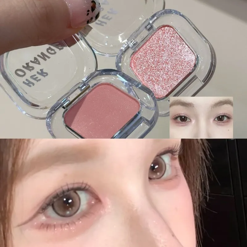 Red Brown Monochrome Eyeshadow Eyeliner Powder Palette Silky Matte Coral Red Lying Silkworm Eyeliner Waterproof Aegyo-sal Makeup — image 5