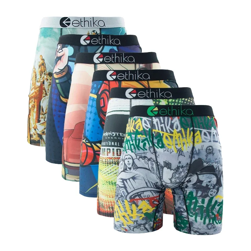 6Pcs Men Underwear Boxers Breathable Mesh Crotch Man Swimming Underpants Plus Size Mens Panties Trunks Men's Boxer Briefs — image 6