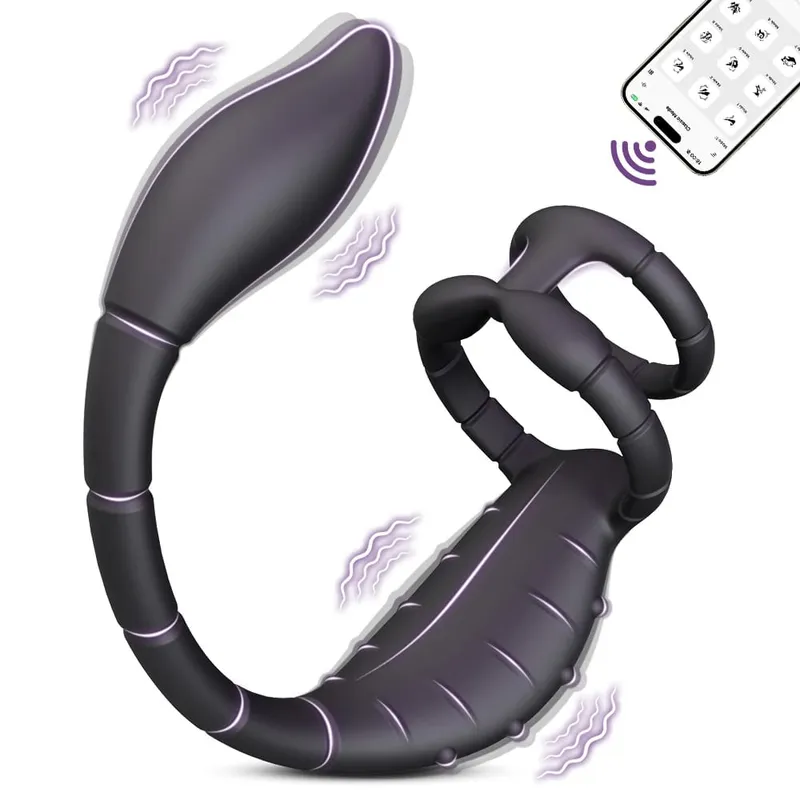 APP Control Butt Plug Cock Ring Vibrating Prostate Massager for Men Beginner Anal Vibrator Anal Plug for Gay Sex Toy for Men 18+ — image 10