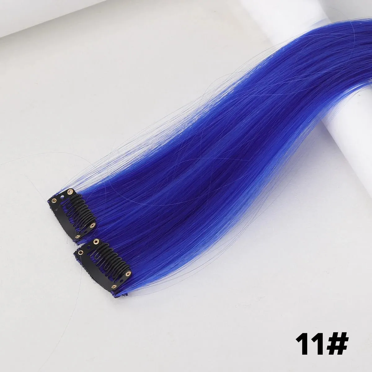 2PCS synthetic color hair extension piece wig women's highlighting clip hair heat-resistant wig piece long straight hair — image 15