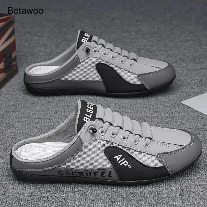 Backless Slip On Half Slide Sneakers for Men Breathable Mesh Casual Shoes — image 3