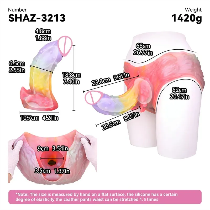 Strap On Long Horse Dildo Sheath Silicone Harness Dildo Panties Wearable Penis Sleeve Adult Sex Toy for Men Reusable Condom — image 24
