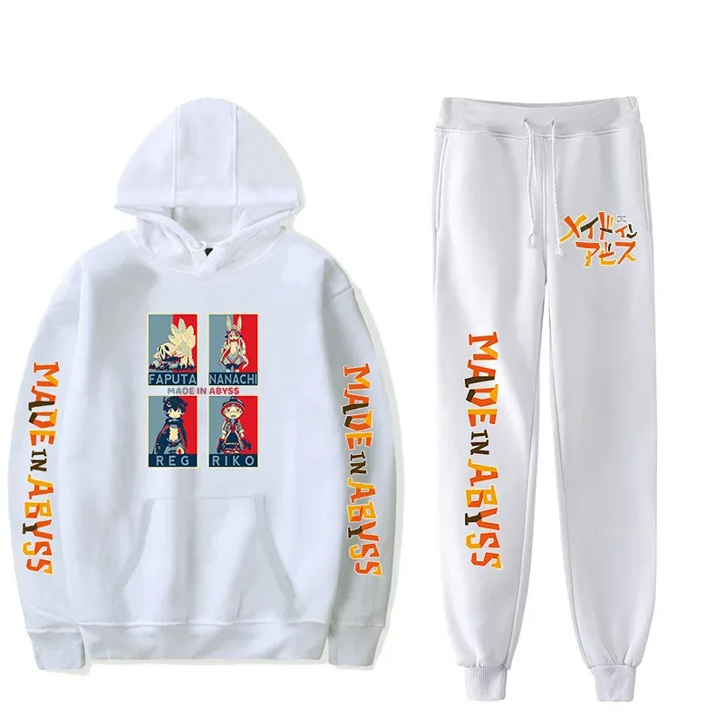 Harajuku Comfortable Made in abyss Print Sweatshirt Sweatpants Suit Men/Women Hoodies+ Trousers Suit Cute 2 Piece Set Clothes — image 51